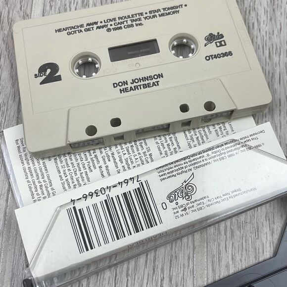 Epic Records. Don Johnson. Heartbeat cassette music tape. Vintage 1986 - Picture 5 of 7